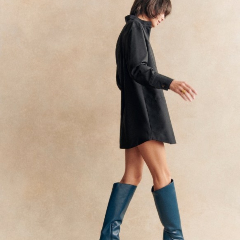 Sézane SALOMÉ Oversized Shirt Mini Dress Sz US 4
